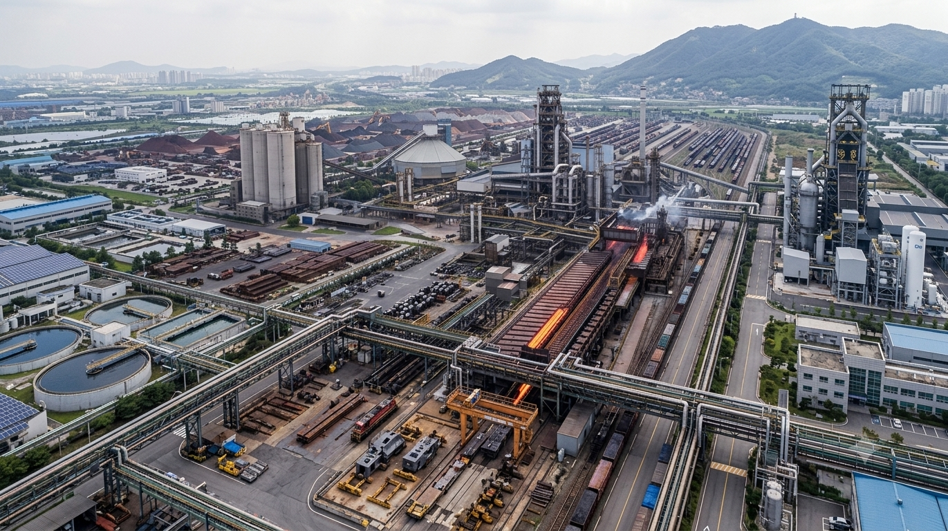 Large steel, cement and aluminium production complex