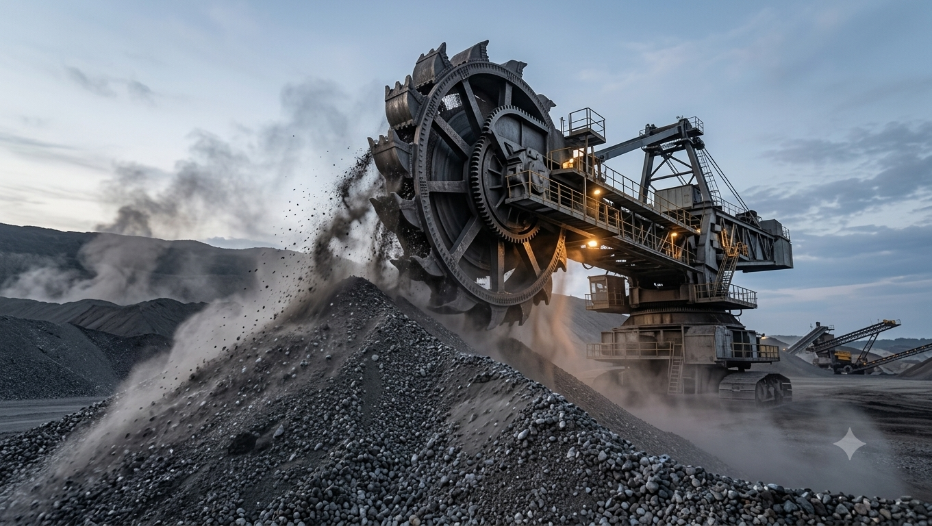 Large-scale mining and mineral handling equipment