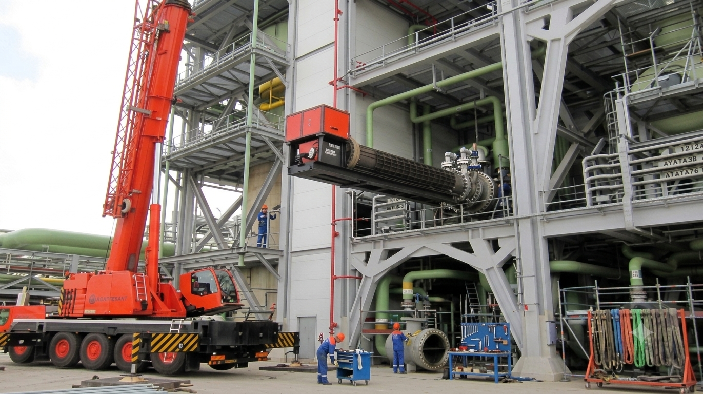 Heat exchanger maintenance at an industrial facility